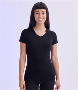 Skinnifit Ladies Feel Good V Neck Stretch T-Shirt